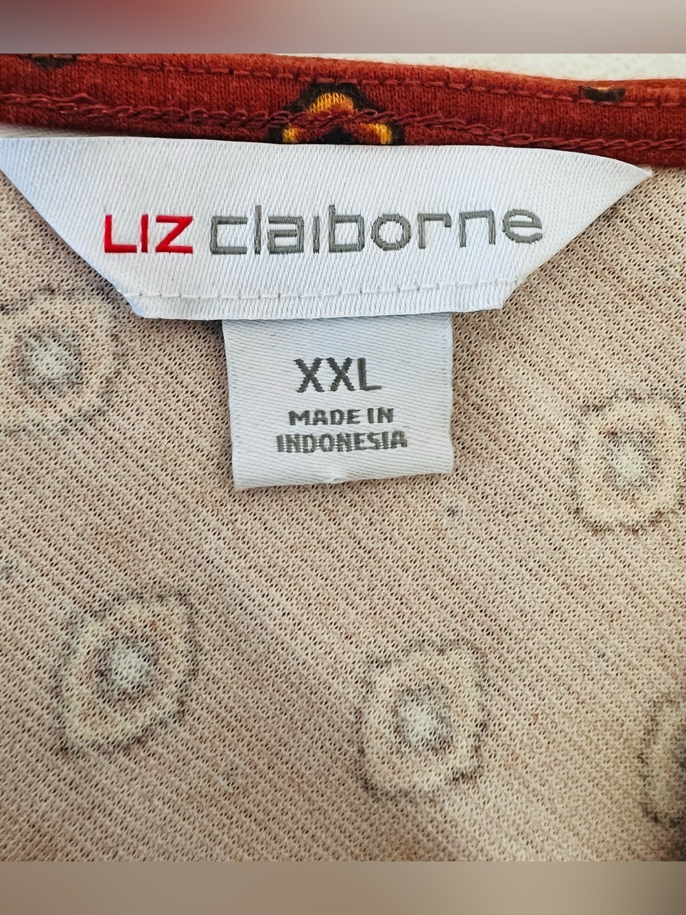 Liz Claiborne Orange Geometric Maxi Dress XXL With Pockets - Picture 5 of 8